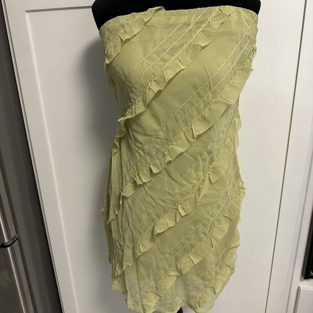Hearts & Heels Women's Dress Size Large Light Green Flowing Layered Cocktail